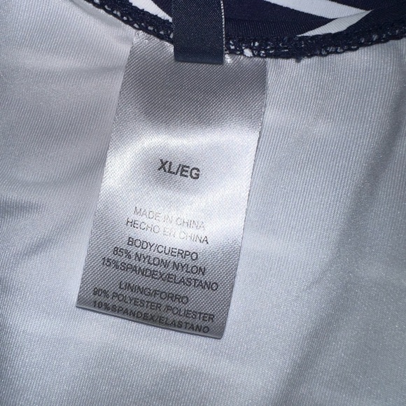 Nautica Women's Cross Back One Piece Swimsuit Navy & White Stripe X-Large NWOT - Picture 12 of 13